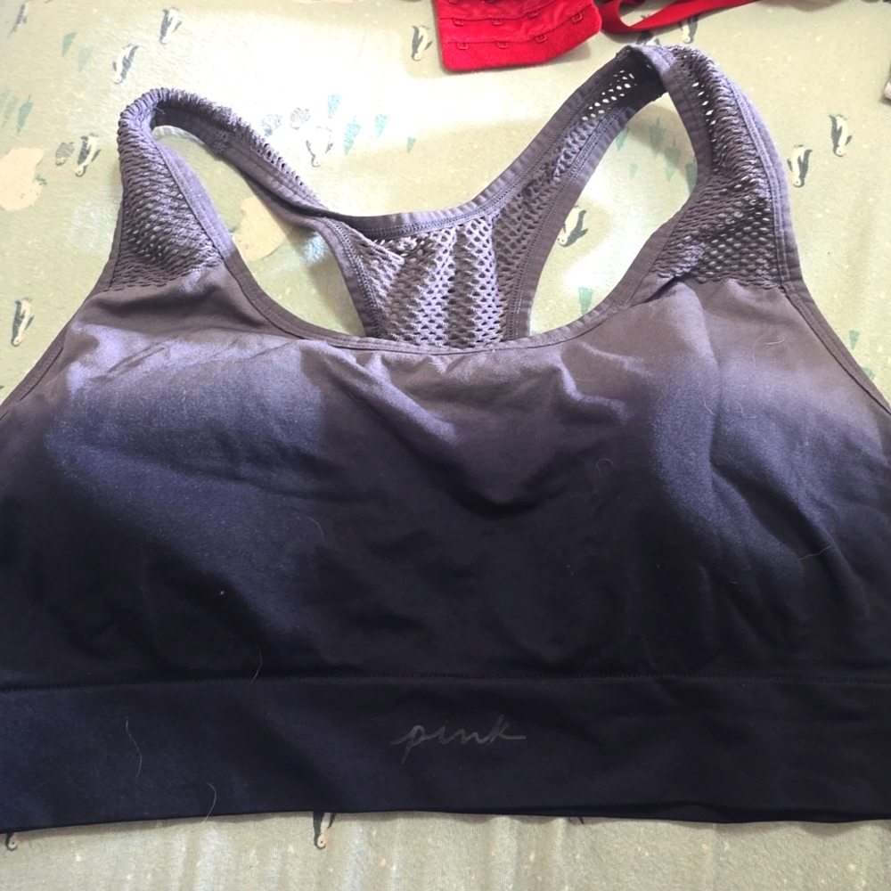 Pink sports bra